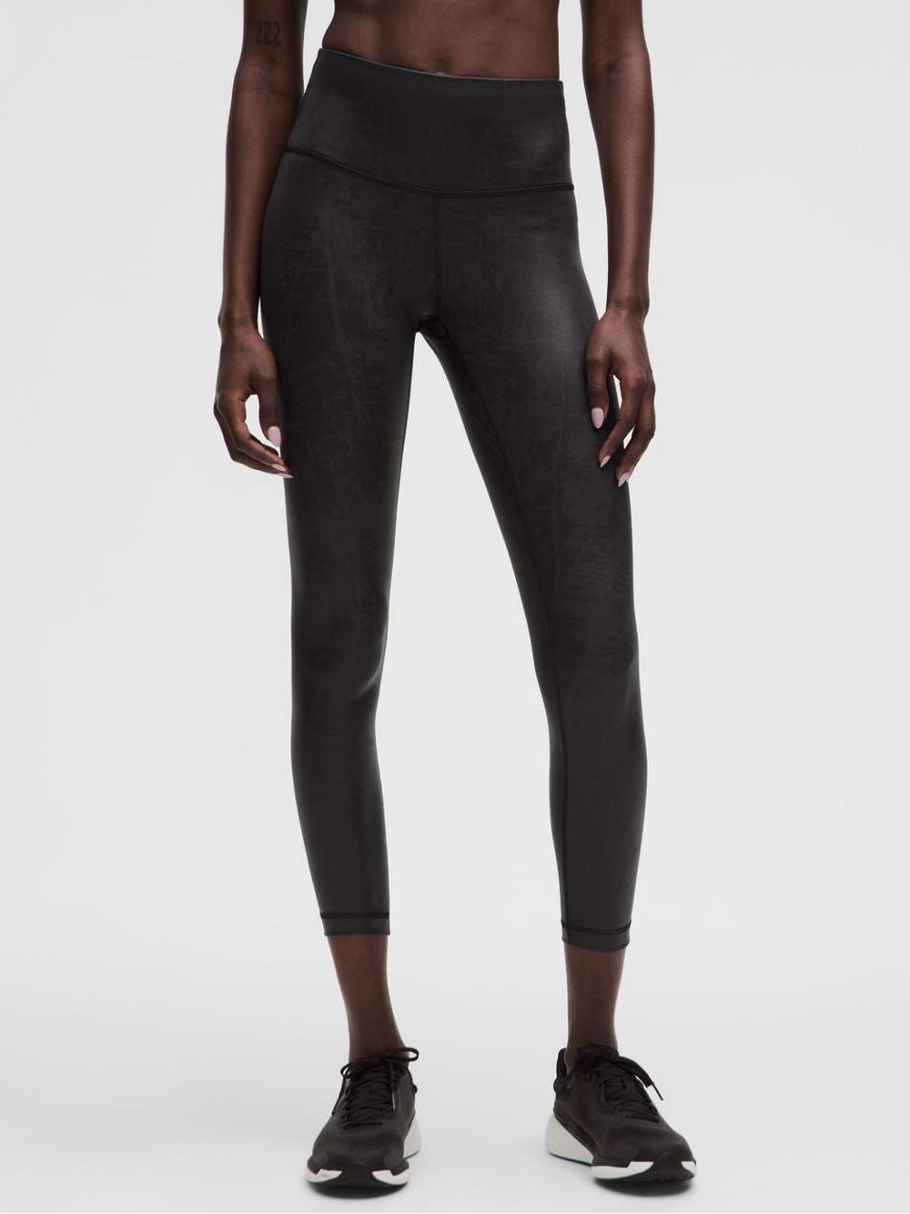 Lululemon Wunder Train High-Rise Tight 25" Matte Foil Matte Shine Black Size 6